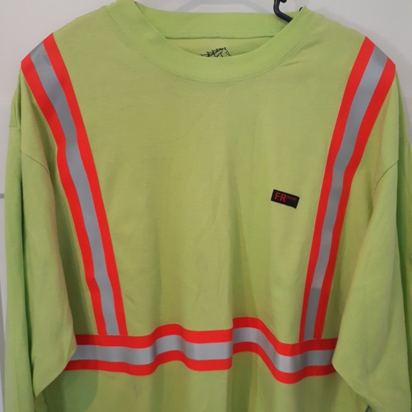 Black Stallion Fr T-Shirt Size XL Yellow Neon Workgear - Picture 3 of 7